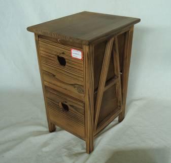 Buy Home Storage Cabinet Roasted Pine Wood Cabinet With 2 Drawers