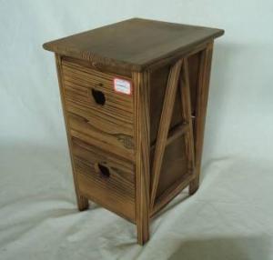 Home Storage Cabinet Roasted Pine Wood Cabinet With 2 Drawers