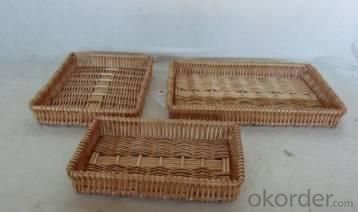 Home Storage Willow Basket Natural Willow Tray S/3 System 1