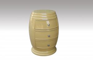 Home Furniture Classical Cream-colored Silver Foil PU High Gloss Three Round Drawer Chest MDF And Birch Solid System 1