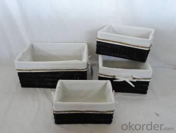 Home Storage Hot Sell Pp Tube Woven Over Metal Frame Baskets S/4
