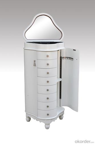 Home Furniture Classical Jewelry Drawer White PU High Gloss                 MDF MDF And Birch Solid System 1