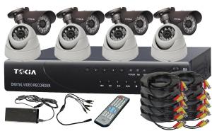 8CH Home Security System DVR KITS with 4pcs Bullet   IR Dome Cameras S-15 System 1