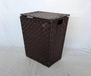 Home Storage Willow Basket Foldable Flat Paper Woven Metal Tube Dark Color Hamper System 1