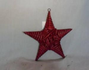 Home Decor Hot Selling Stained Red Willow-Woven Star Deco