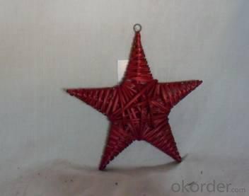 Home Decor Hot Selling Stained Red Willow-Woven Star Deco System 1