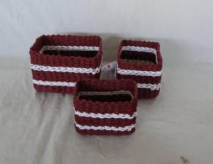 Home Storage Hot Sell Soft Woven  Paper Rope Brown And White Box S/3 System 1