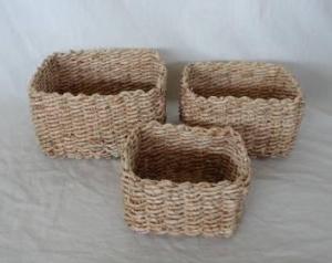 Home Storage Hot Sell Soft Woven Maize Square Box S/3