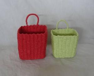 Home Storage Hot Sell Soft Woven Paper Rope Red And Green Box S/2