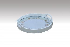 Home Furniture Classical Round Tray PU High Gloss MDF And Birch Solid