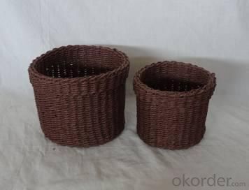 Home Storage Hot Sell Soft Woven Paper Rope Brown Box S/2