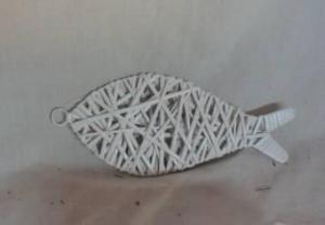 Home Decor Hot Selling White-Painting Willow-Woven Fish Shape Deco System 1
