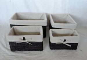 Home Storage Hot Sell Stained Maize Woven Over Metal Frame Baskets With Liner S/4 System 1