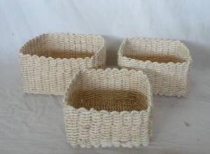Home Storage Hot Sell Soft Woven Natural Maize Box S/3