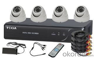 4CH Home Security System DVR KITS with 4pcs Dome Cameras S-12 System 1