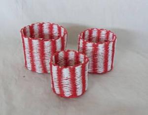 Home Storage Hot Sell Soft Woven Paper Rope Bright Colors Box S/3