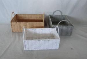 Home Storage Hot Sell Twisted Paper Woven Over Metal Frame Three Colors Baskets S/3