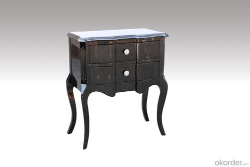 Home Furniture Classical Black PU High Gloss Three Drawer Chest MDF And Birch Solid System 1