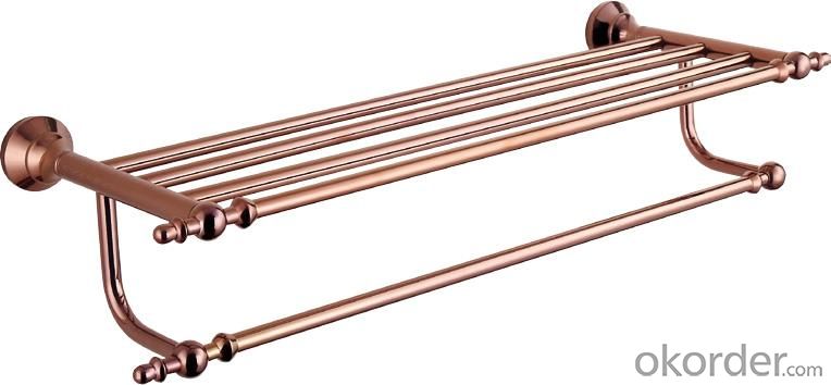 Hardware House Bathroom Accessories Rose Gold Series Bathroom Shelf With Towel Bar System 1