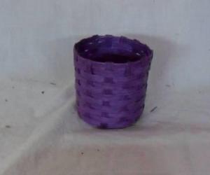 Home Storage Willow Basket Soft Woven Flat Paper Purple Oval Box