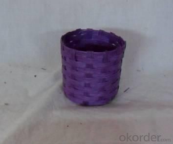 Home Storage Willow Basket Soft Woven Flat Paper Purple Oval Box System 1