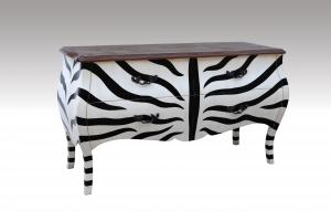 Home Furniture Classical 4 Drawer Rectangular Chest Zebra NC Solid Wood System 1