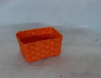 Home Storage Willow Basket Soft Woven Flat Paper Orange Squal Box System 1