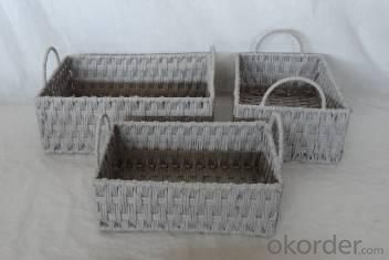Home Storage Hot Sell Twisted Paper Woven Over Metal Frame Gray Baskets With Handle S/3