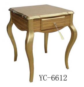 Home Furniture Classical Table With Drawer Gold PU High Gloss  MDF And Birch Solid System 1