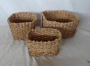 Home Storage Willow Basket Soft Woven Maize Box S/3
