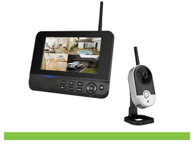 4CH Home Security Indoor Digital Wireless Camera DVR System With 7Inch LCD Monitor 8204JM4