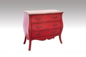 Home Furniture Classical Light Red 3 Drawer Chest Antique Pine Solid Wood
