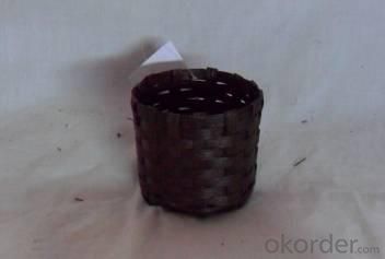 Home Storage Willow Basket Soft Woven Flat Paper Dark Color Oval Box System 1