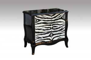 Home Furniture Classical Zebra Pattern Drawer Chest PU High Gloss MDF And Birch Solid