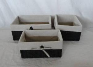 Home Storage Hot Sell Twisted Paper Rope Woven Over Metal Frame Baskets With Liner  S/3 System 1