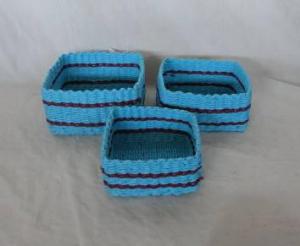 Home Storage Hot Sell Soft Woven  Paper Rope Box S/3