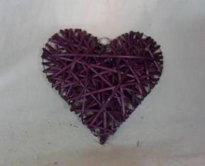 Home Decor Hot Selling Stained Purple Willow-Woven Heart Deco