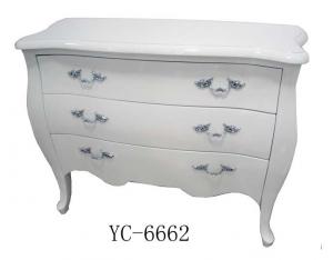 Home Furniture Classical White 3 Drawer Chest PU High Gloss MDF And Birch Solid