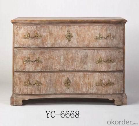 Home Furniture Classical 3 Drawer Chest Beige Antique Pine Solid Wood System 1