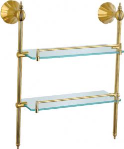 Hardware House Bathroom Accessories Rome Series Titanium Gold Double Glass Shelf