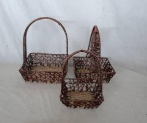 Home Storage Hot Sell Twisted Paper Woven Over Metal Frame Hollow Baskets With Handle S/3 System 1