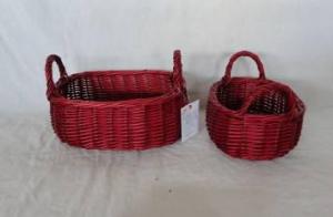 Home Decor Hot Selling Stained Willow Baskets S/2