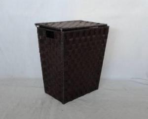 Home Storage Willow Basket Foldable Flat Paper Woven Metal Tube Hamper