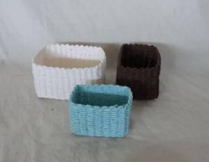Home Storage Hot Sell Soft Woven Paper Rope White/Brown/Blue Box S/3 System 1