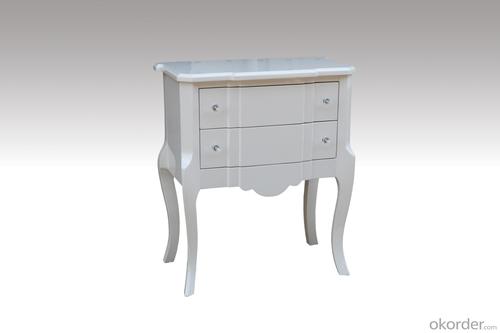 Home Furniture Classical White PU High Gloss Two Drawer Chest MDF And Birch Solid System 1