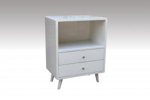 Home Furniture Classical Cabinet with 2 Drawers White PU High Gloss MDF And Birch Solid System 1
