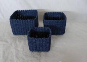 Home Storage Hot Sell Soft Woven Paper Rope Dark Color Box S/3