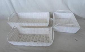 Home Storage Hot Sell Twisted Paper Woven Over Metal Frame Tray S/3