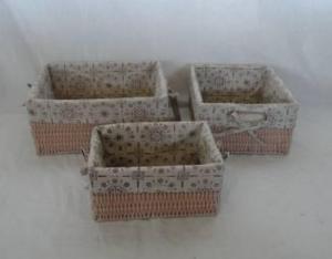 Home Storage Hot Sell Pp Tube Woven Over Metal Frame Light Brown Baskets With Liner S/3