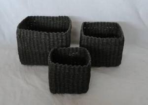 Home Storage Hot Sell Soft Woven  Paper Rope Dark Box S/3 System 1